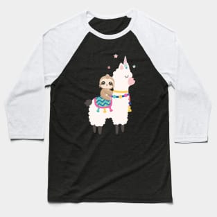 Cute Sloth Riding Llama funny t shirt - Sloth T-Shirt - Funny Llama Shirt - Sloth And Llama Shirt - Sloth Llama Shirts - Llama and animal lover Baseball T-Shirt